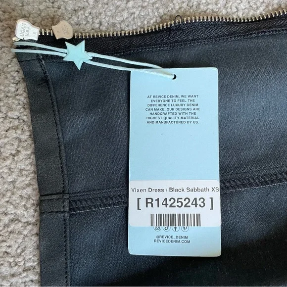 NWT Revice Vixen Dress in color Black Sabbath Zipper Front Mini Dress - Picture 6 of 9